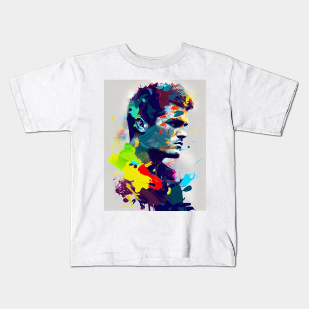 Abstract pop art style portrait of man Kids T-Shirt by loucaski